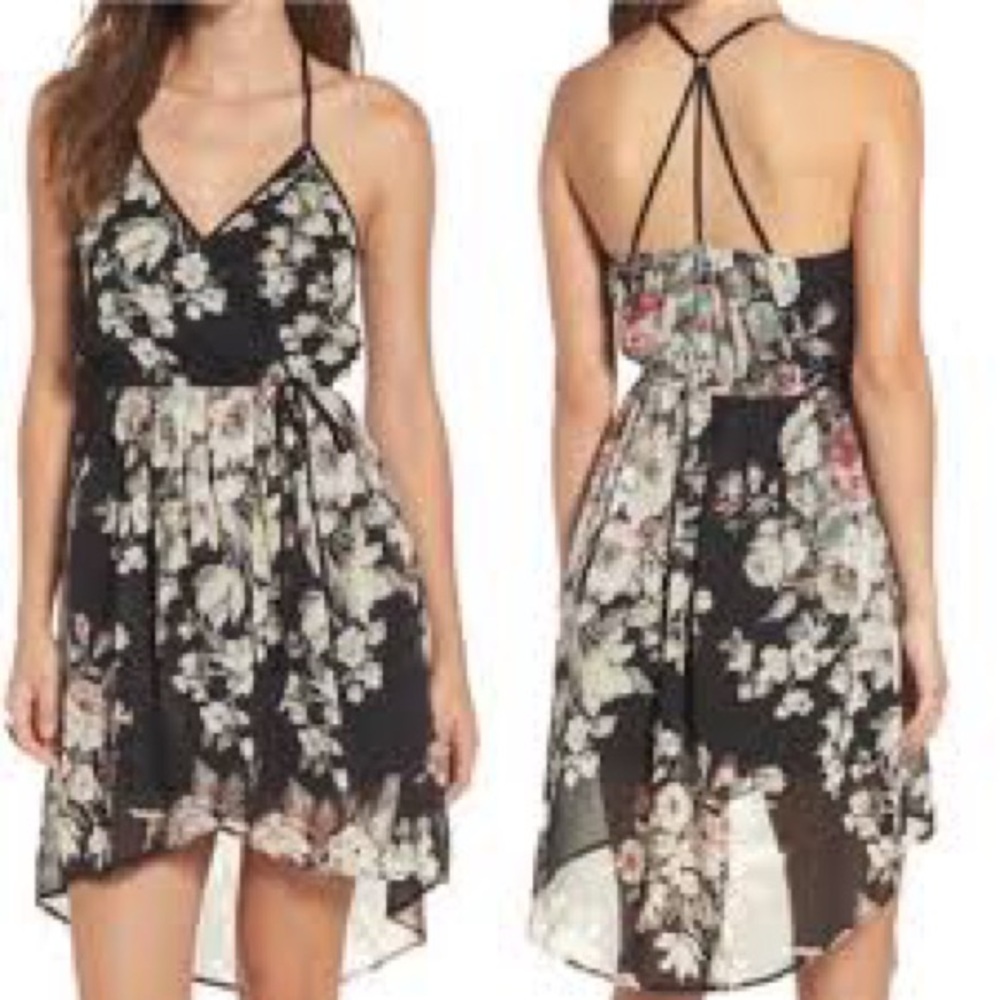 BOG Collective Floral Little Black Dress‎